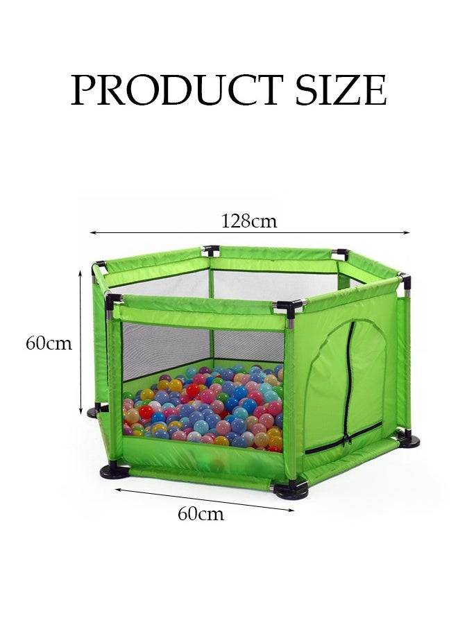 Hexagon-Shaped Foldable Baby Playpen,Children Play Yard With Fence,Kids Safety Protection Playpen,Baby Home Crawling Guardrail,Green