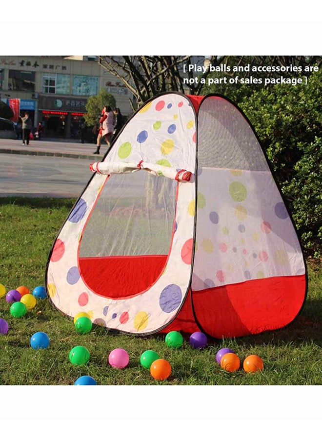 Polka Dot Printed Folding Tent With Ball Set 78x 78x 98cm