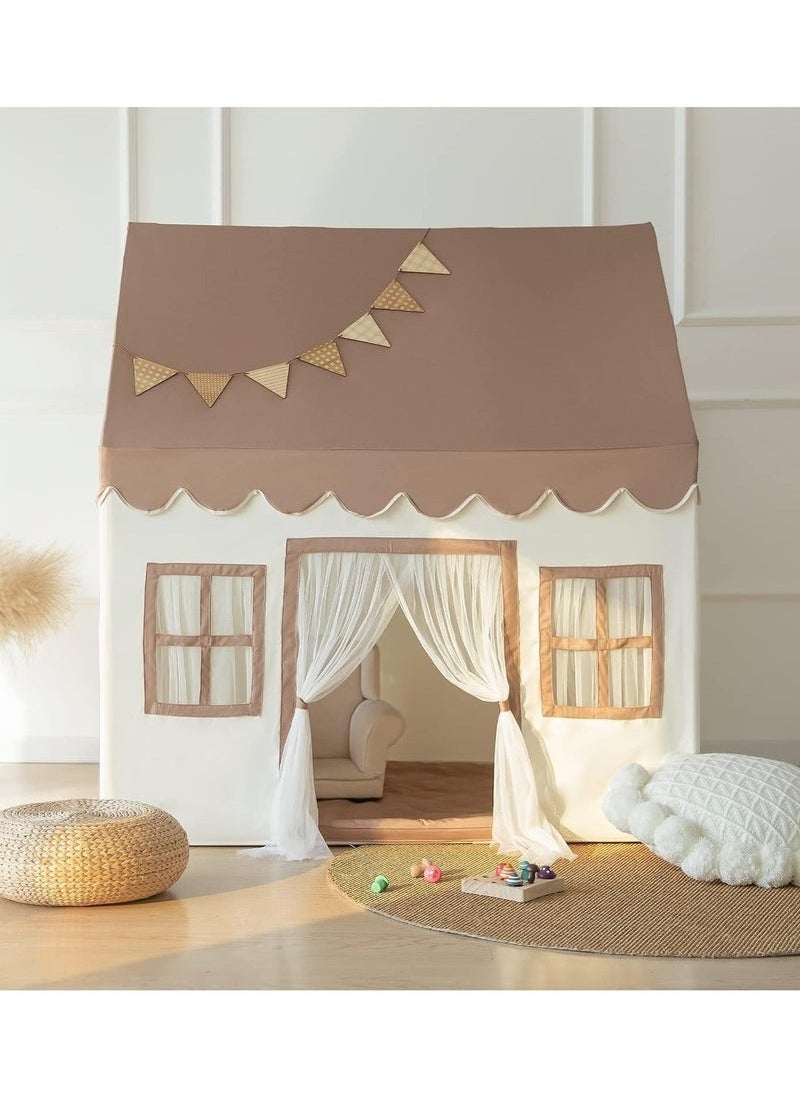 Boys Girls Play Tent Game House Playhouse with Mat and Lights Kids Indoor Outdoor Activity Center