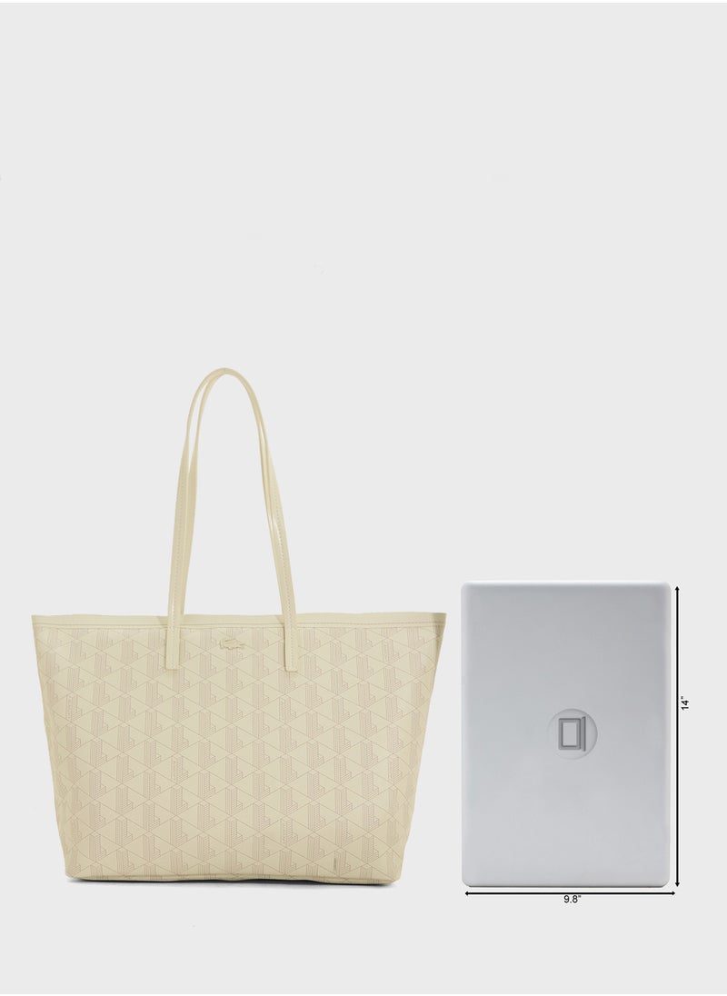 Monogram Top Handle Zip Over Tote