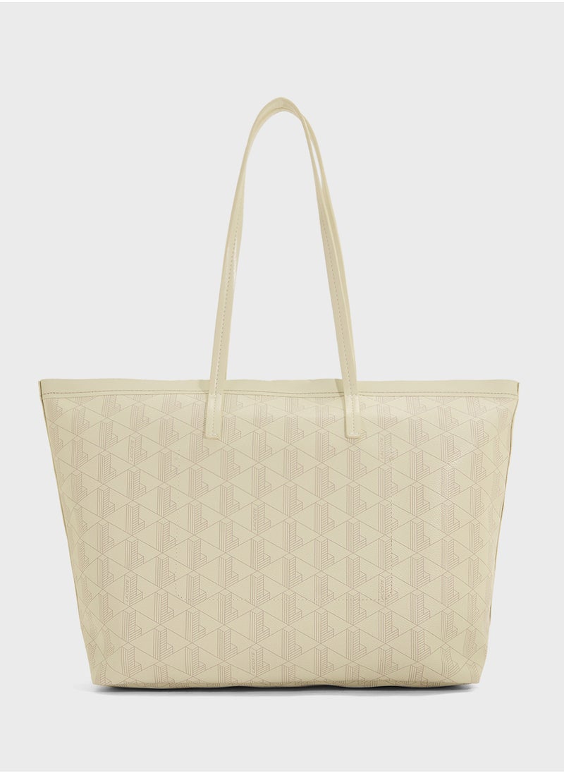 Monogram Top Handle Zip Over Tote
