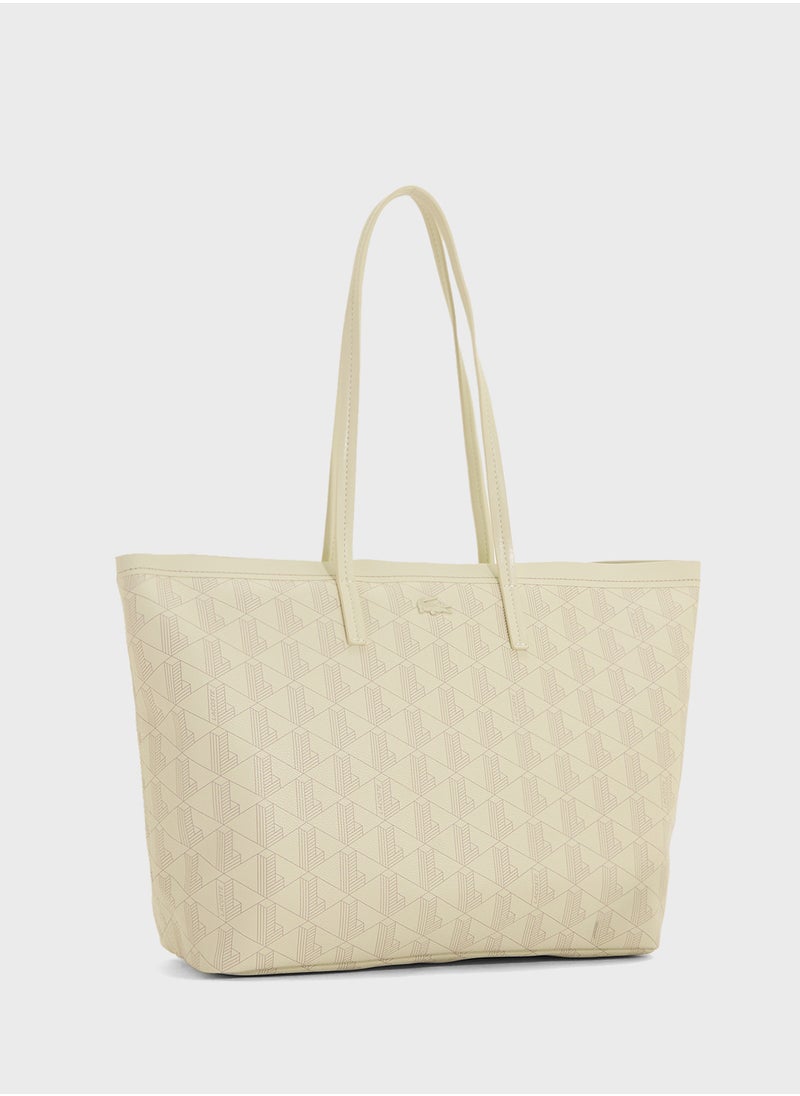 Monogram Top Handle Zip Over Tote