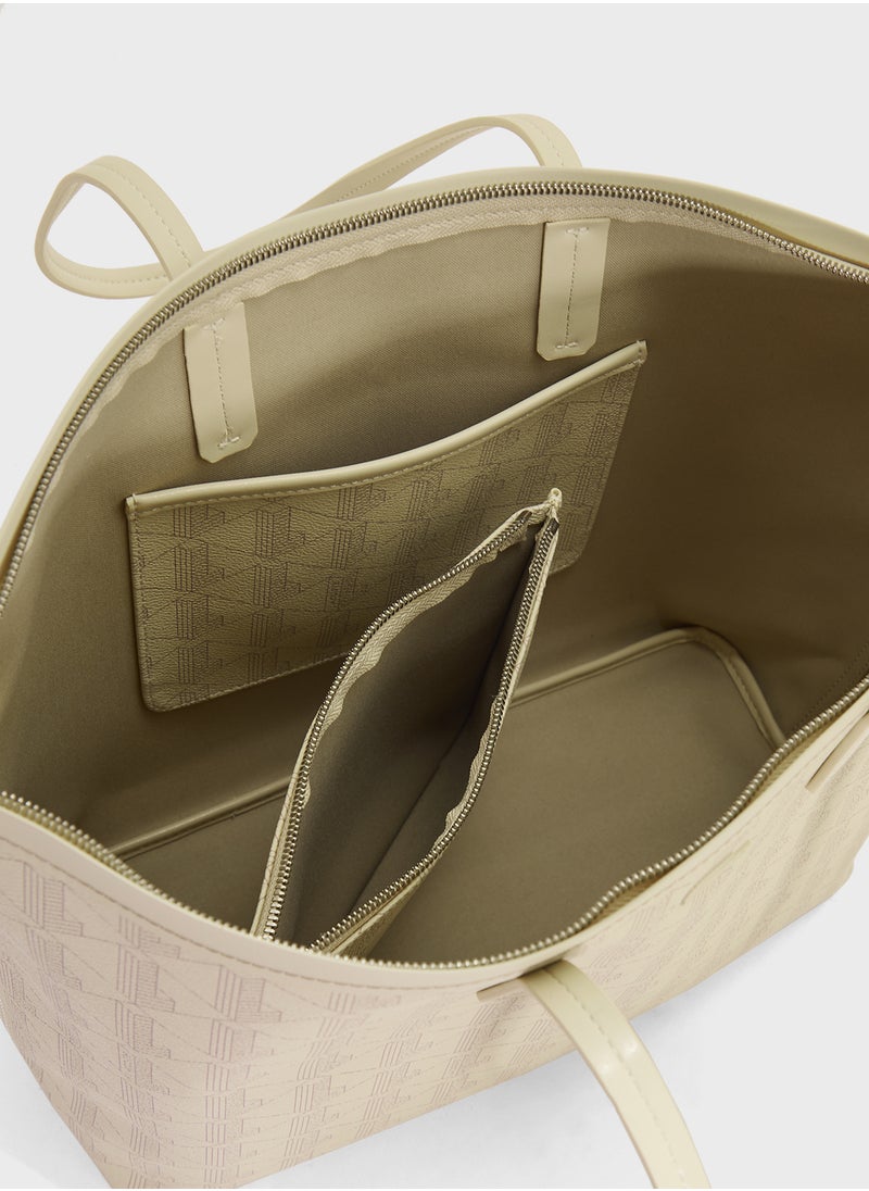 Monogram Top Handle Zip Over Tote