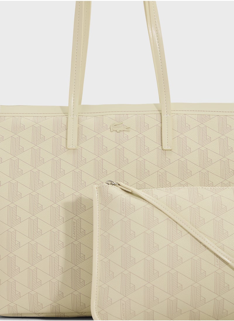 Monogram Top Handle Zip Over Tote