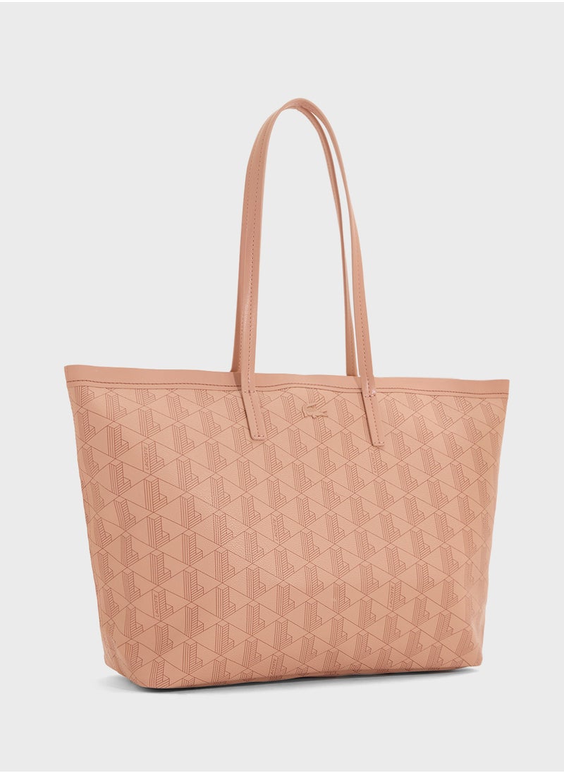 Monogram Top Handle Zip Over Tote