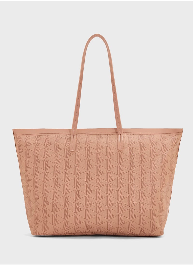 Monogram Top Handle Zip Over Tote