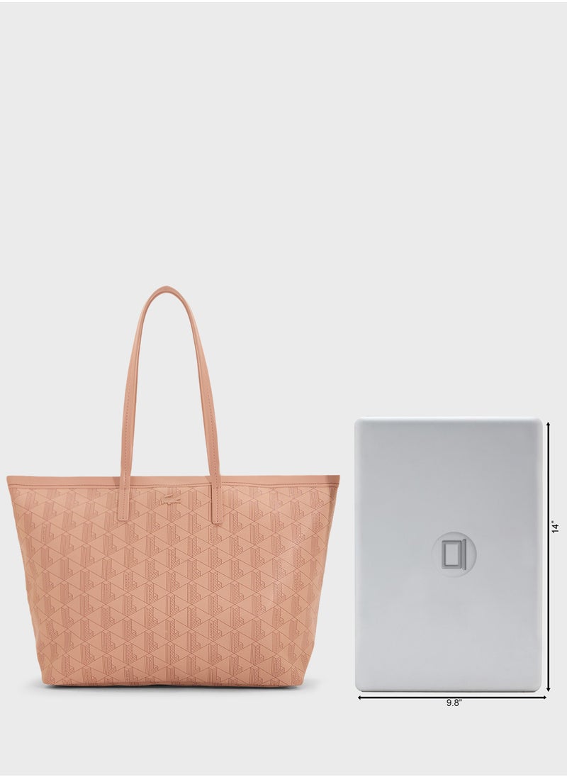 Monogram Top Handle Zip Over Tote