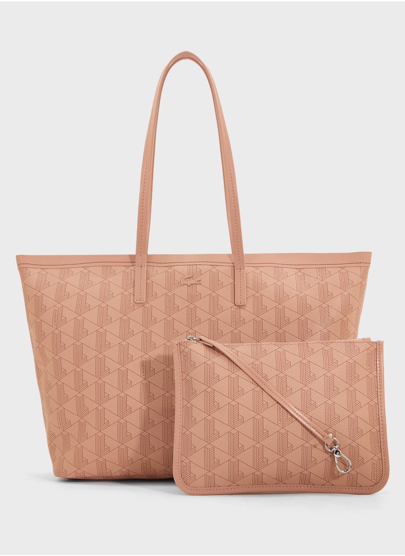 Monogram Top Handle Zip Over Tote