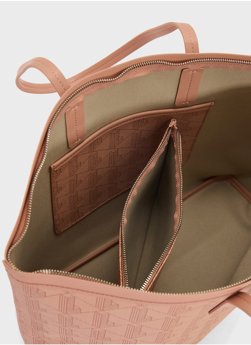 Monogram Top Handle Zip Over Tote