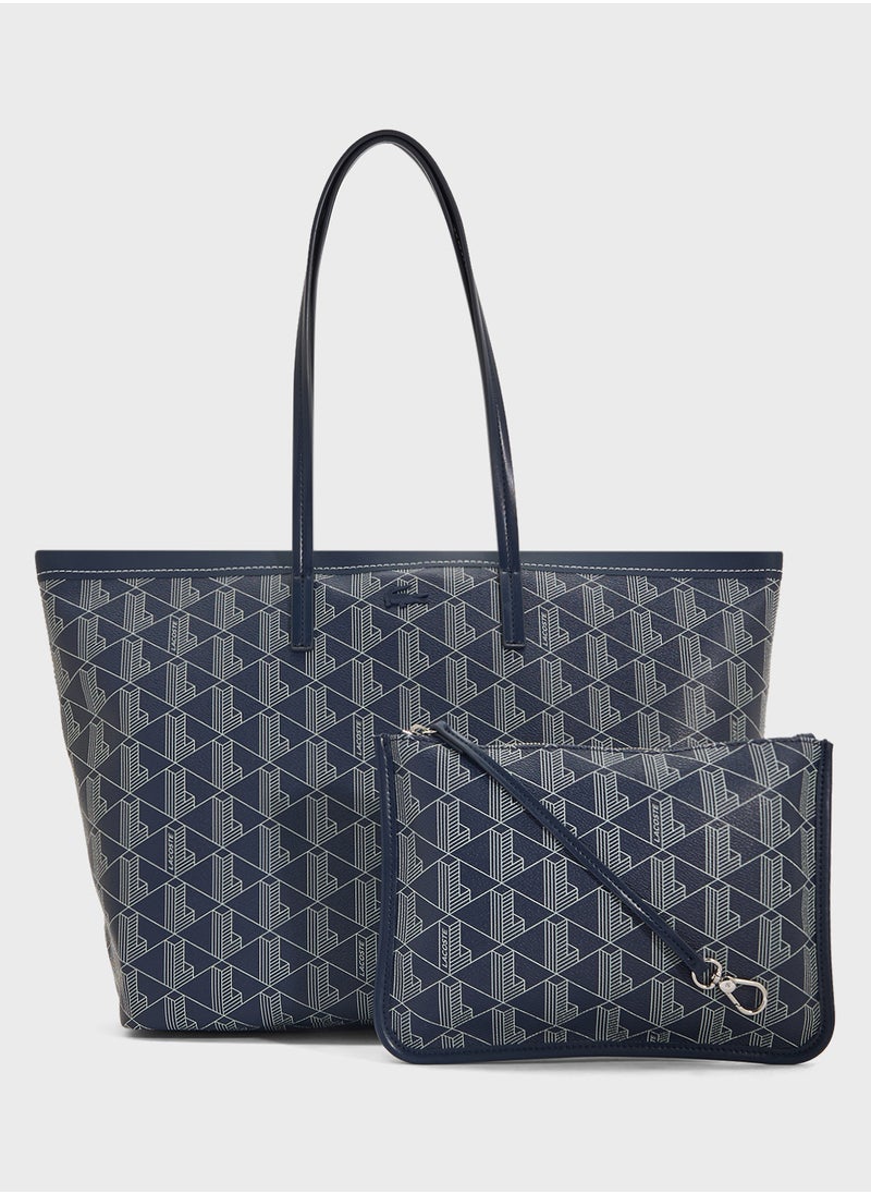 Monogram Top Handle Zip Over Tote