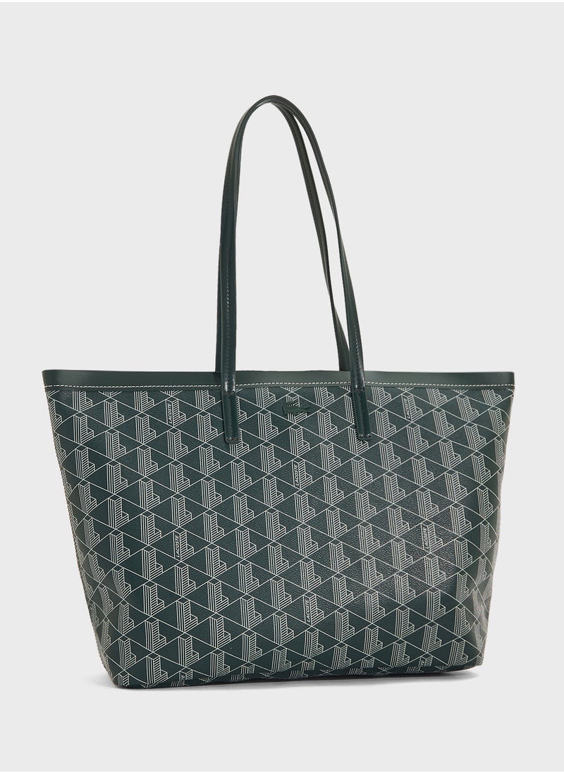 Monogram Top Handle Zip Over Tote