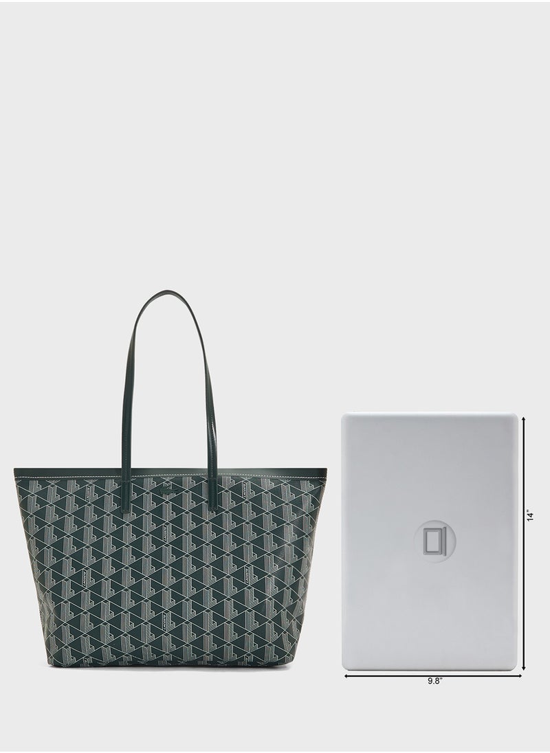 Monogram Top Handle Zip Over Tote
