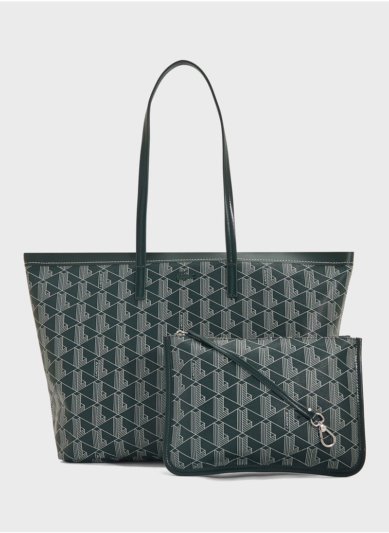 Monogram Top Handle Zip Over Tote