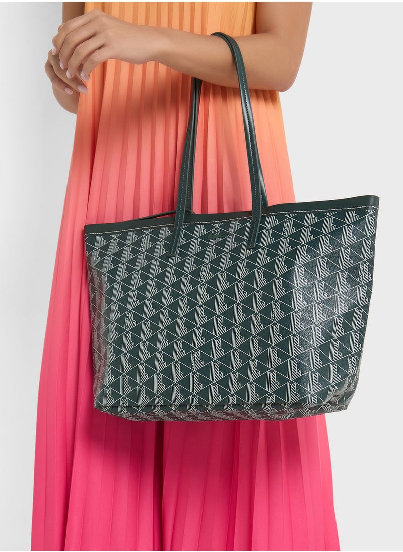 Monogram Top Handle Zip Over Tote