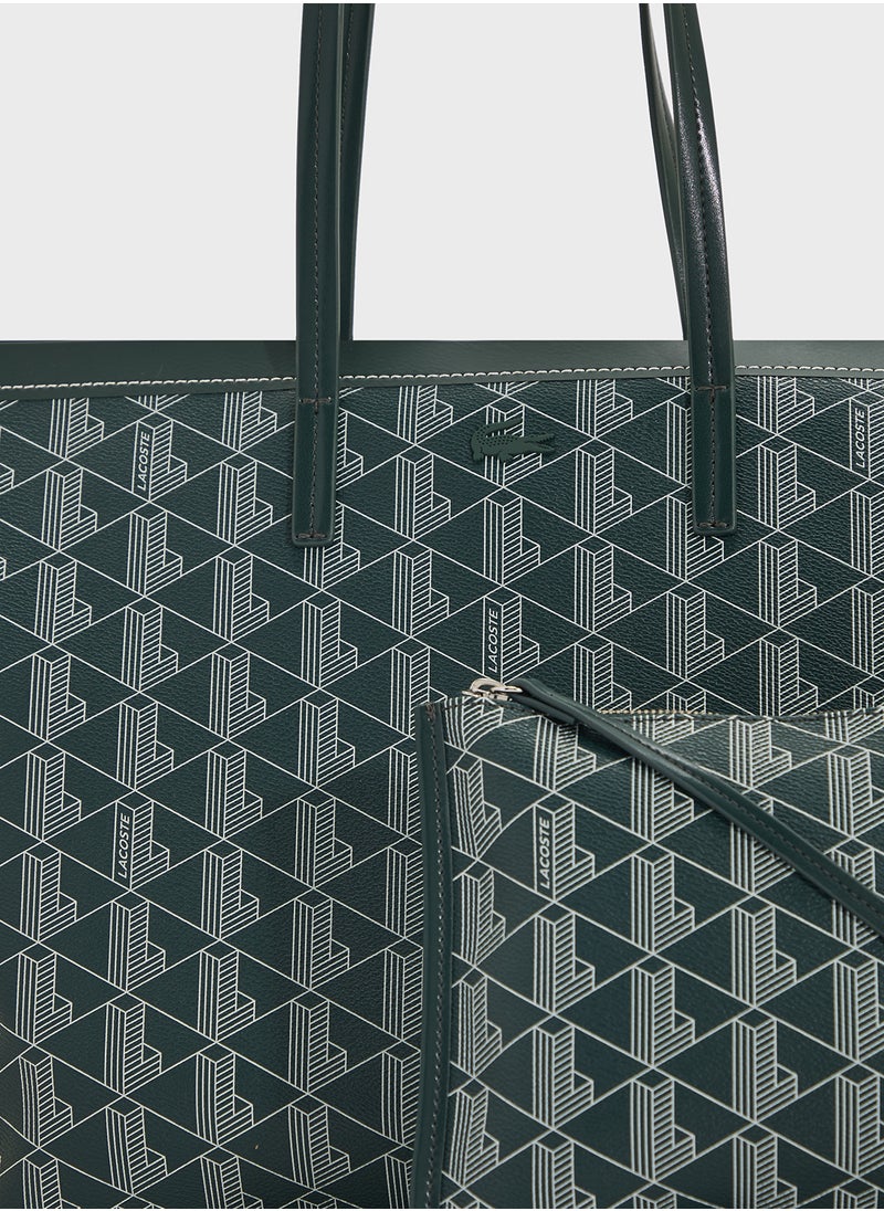 Monogram Top Handle Zip Over Tote