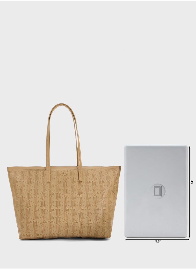 Monogram Top Handle Zip Over Tote