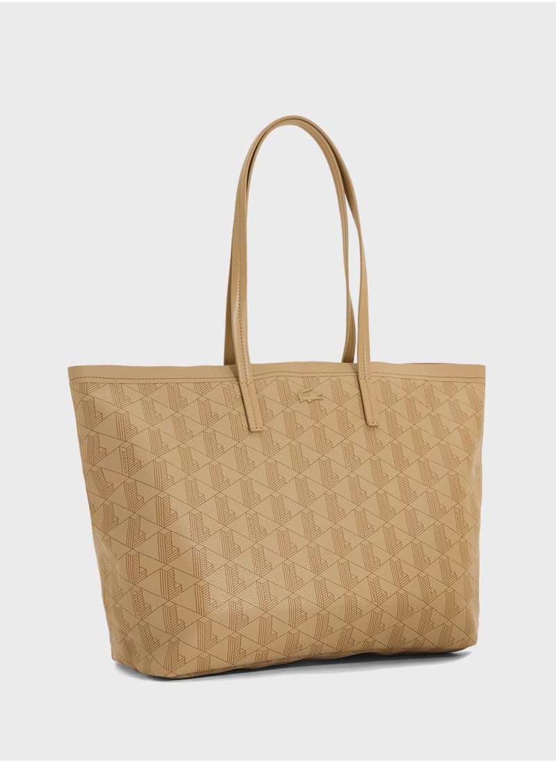 Monogram Top Handle Zip Over Tote