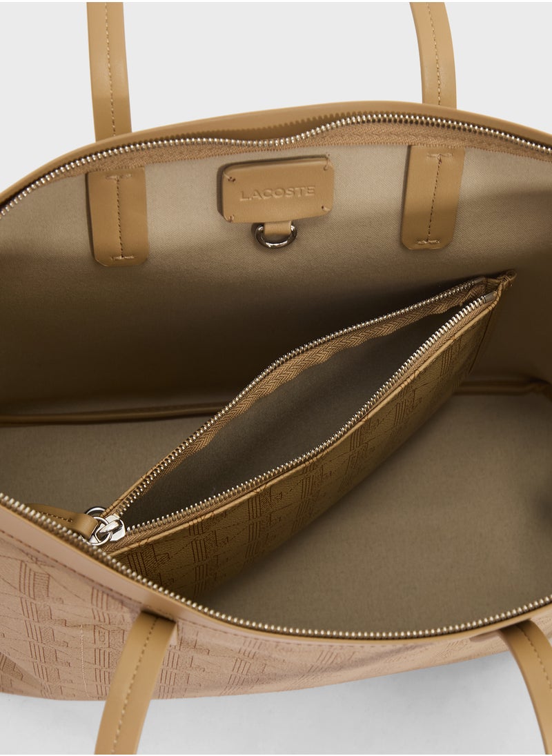 Monogram Top Handle Zip Over Tote