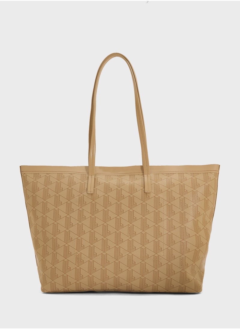 Monogram Top Handle Zip Over Tote