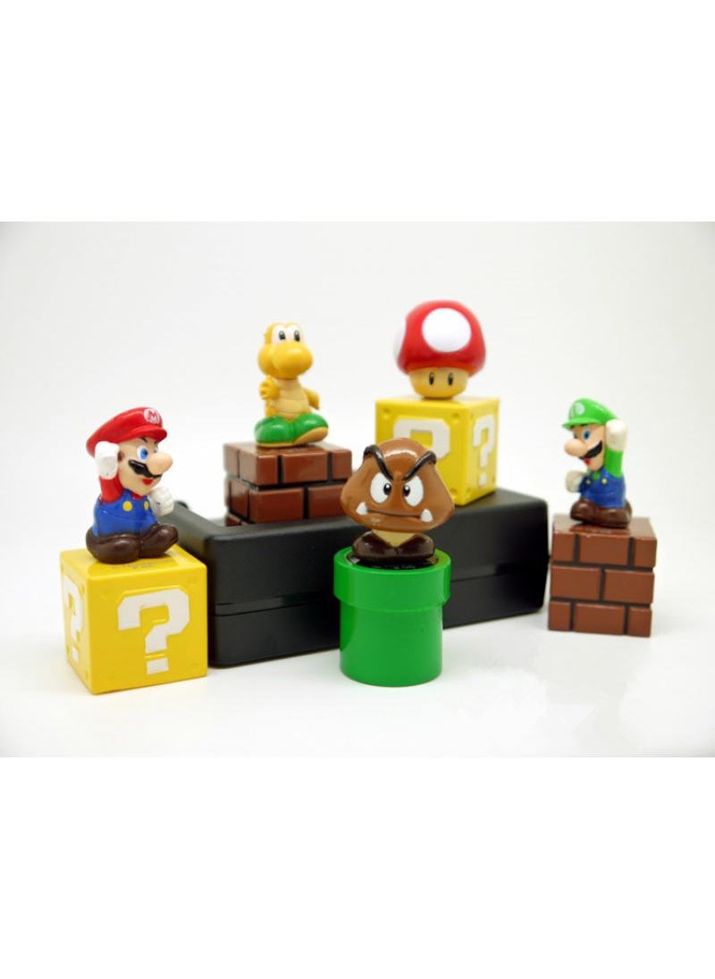 5-Piece Creative And Non-Toxic Super Mario Plastic Figure Playset For Kids