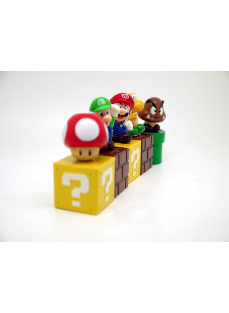 5-Piece Creative And Non-Toxic Super Mario Plastic Figure Playset For Kids