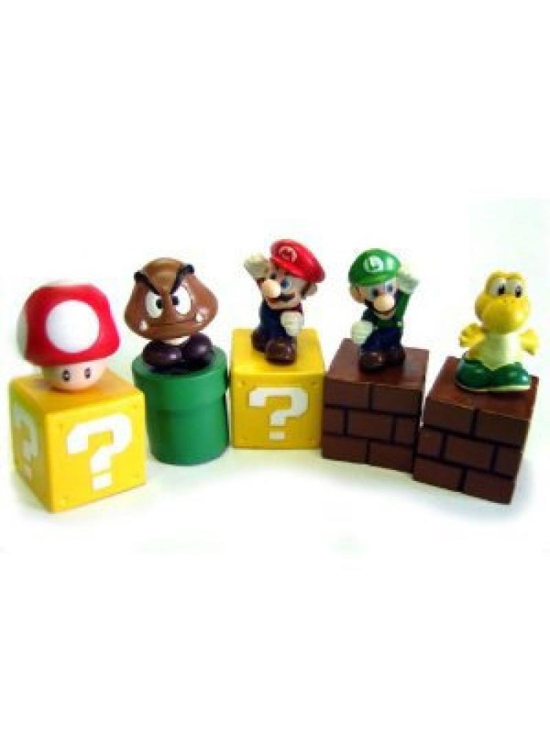 5-Piece Creative And Non-Toxic Super Mario Plastic Figure Playset For Kids