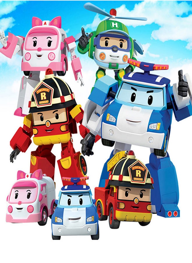 4-Piece Transforming Robot Figure Set 5inch