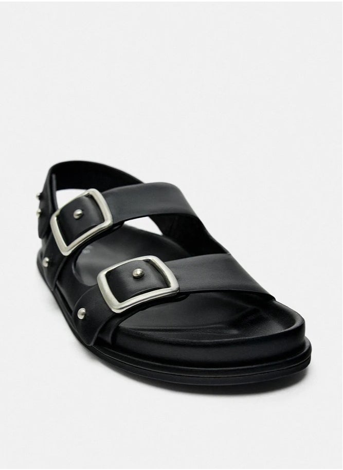 Studded leather sandals