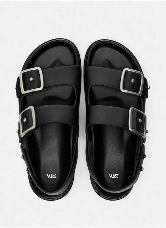 Studded leather sandals
