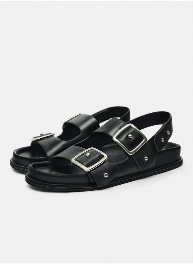 Studded leather sandals