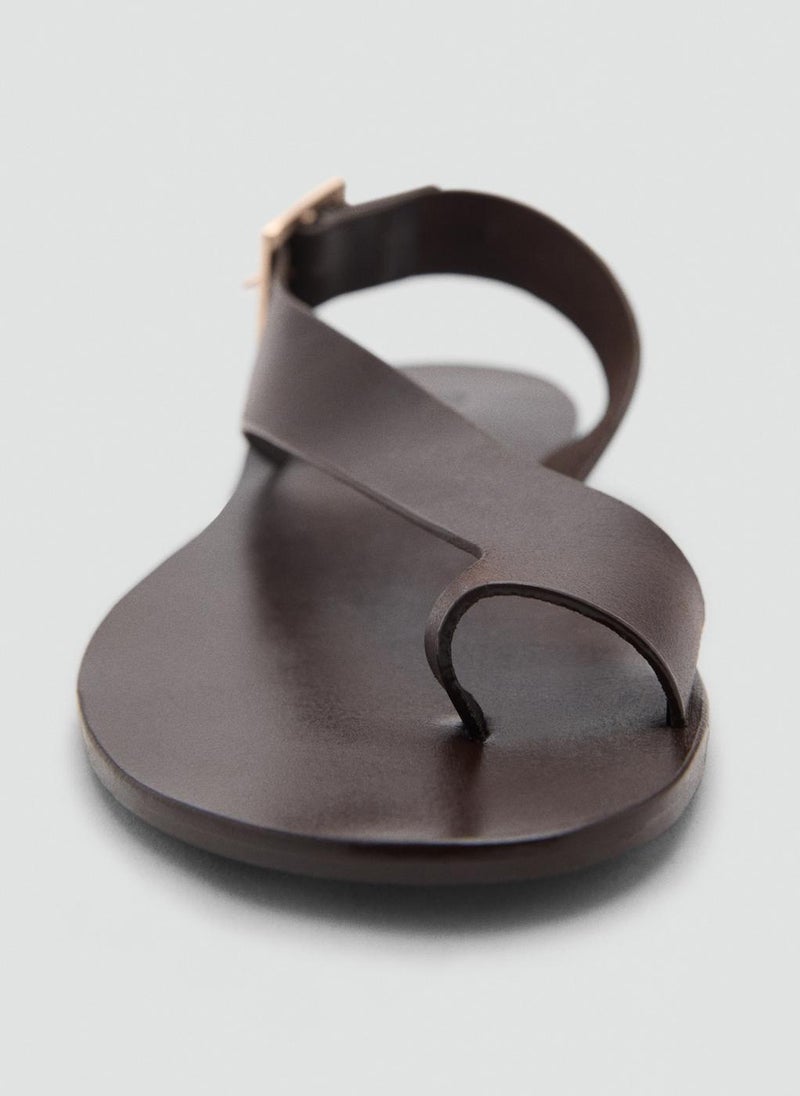Casual Leather Cross Strap Sandals