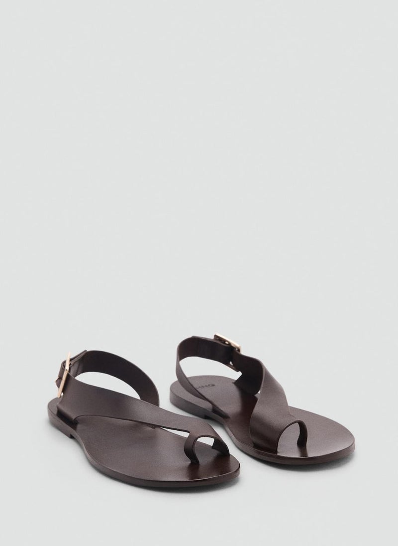 Casual Leather Cross Strap Sandals