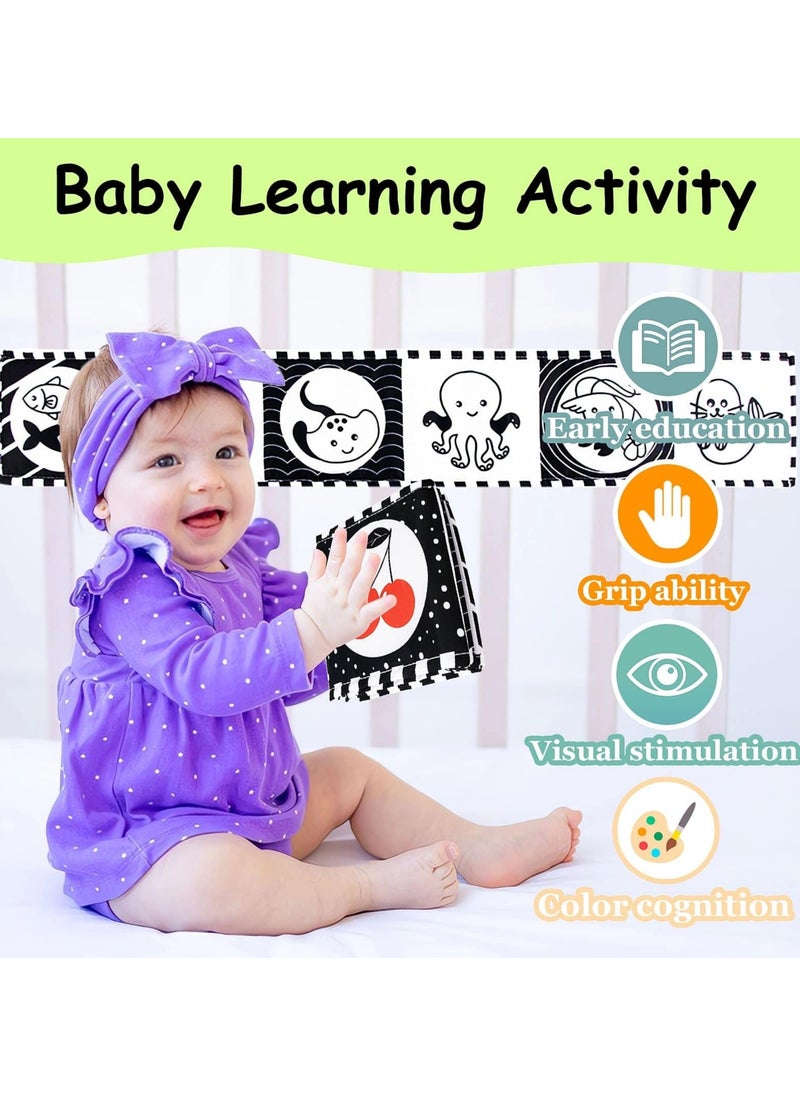 High Contrast Baby Toys For Newborn： Black And White Baby Toys Book 0-3 Months - Tummy Time Mirror For Infant 6 7 8 9 10 11 12 Months Developmental Toys Montessori Sensory Toys Baby Girls Boys Gift