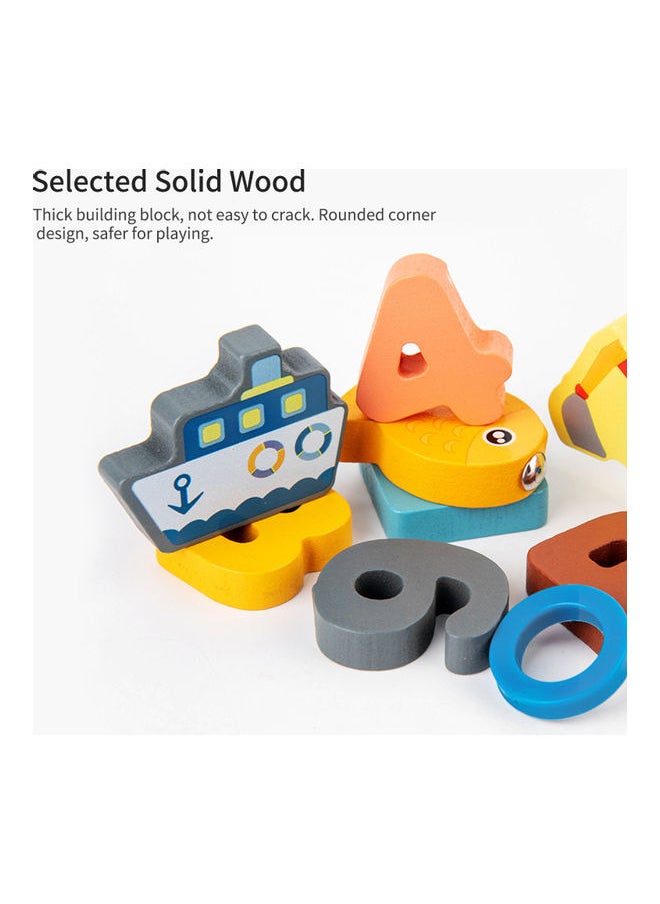 Wooden Number Puzzle Shape Sorter Counting And Matching Game