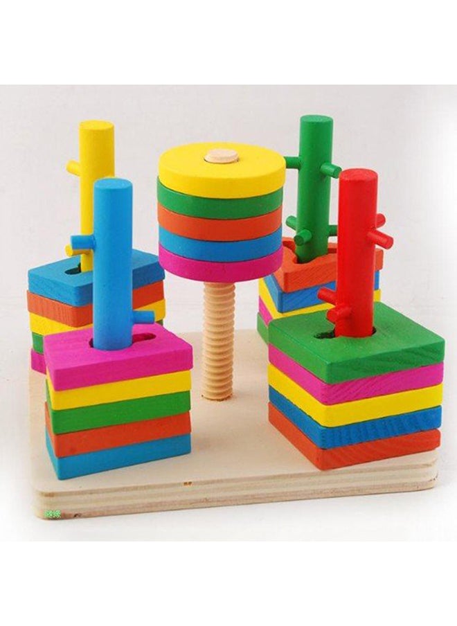 5 Pillar Children Matching Color Shape Pre-school Educational Toy Set