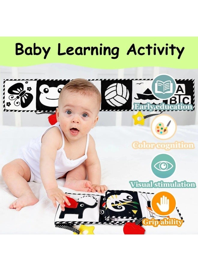 High Contrast Baby Toys For Newborn： Black And White Baby Toys Book 0-3 Months - Tummy Time Mirror For Infant 6 7 8 9 10 11 12 Months Developmental Toys Montessori Sensory Toys Baby Girls Boys Gift