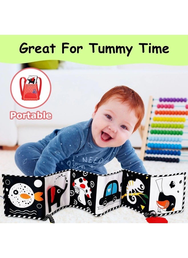 High Contrast Baby Toys For Newborn： Black And White Baby Toys Book 0-3 Months - Tummy Time Mirror For Infant 6 7 8 9 10 11 12 Months Developmental Toys Montessori Sensory Toys Baby Girls Boys Gift