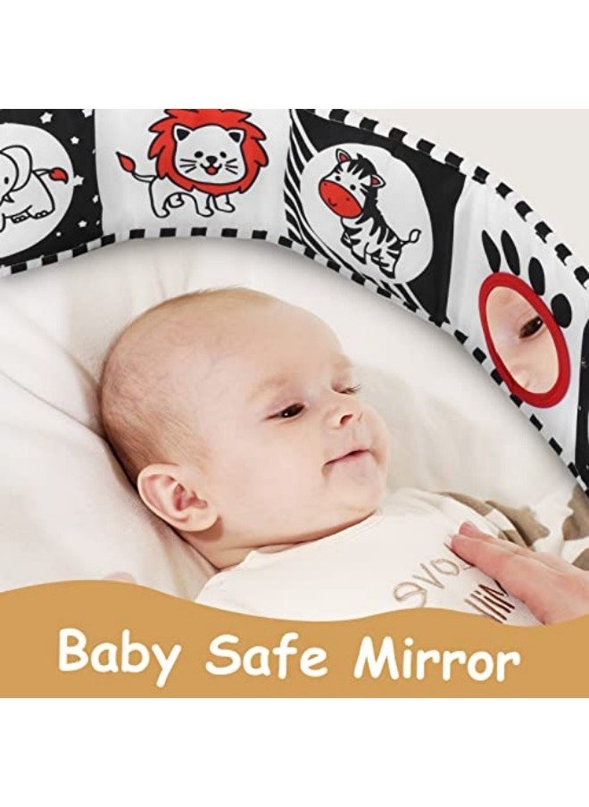 High Contrast Baby Toys For Newborn： Black And White Baby Toys Book 0-3 Months - Tummy Time Mirror For Infant 6 7 8 9 10 11 12 Months Developmental Toys Montessori Sensory Toys Baby Girls Boys Gift