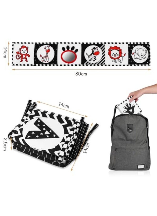 High Contrast Baby Toys For Newborn： Black And White Baby Toys Book 0-3 Months - Tummy Time Mirror For Infant 6 7 8 9 10 11 12 Months Developmental Toys Montessori Sensory Toys Baby Girls Boys Gift