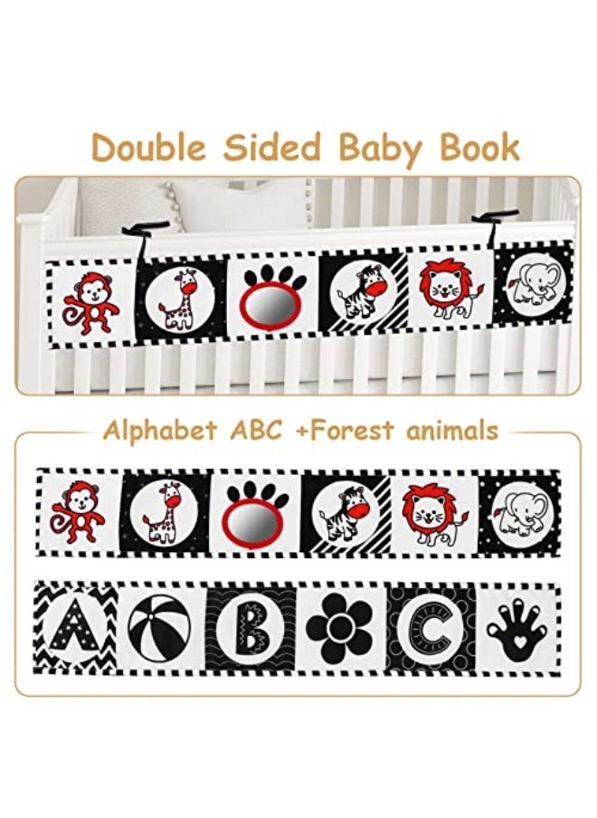 High Contrast Baby Toys For Newborn： Black And White Baby Toys Book 0-3 Months - Tummy Time Mirror For Infant 6 7 8 9 10 11 12 Months Developmental Toys Montessori Sensory Toys Baby Girls Boys Gift