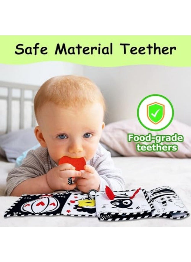 High Contrast Baby Toys For Newborn： Black And White Baby Toys Book 0-3 Months - Tummy Time Mirror For Infant 6 7 8 9 10 11 12 Months Developmental Toys Montessori Sensory Toys Baby Girls Boys Gift