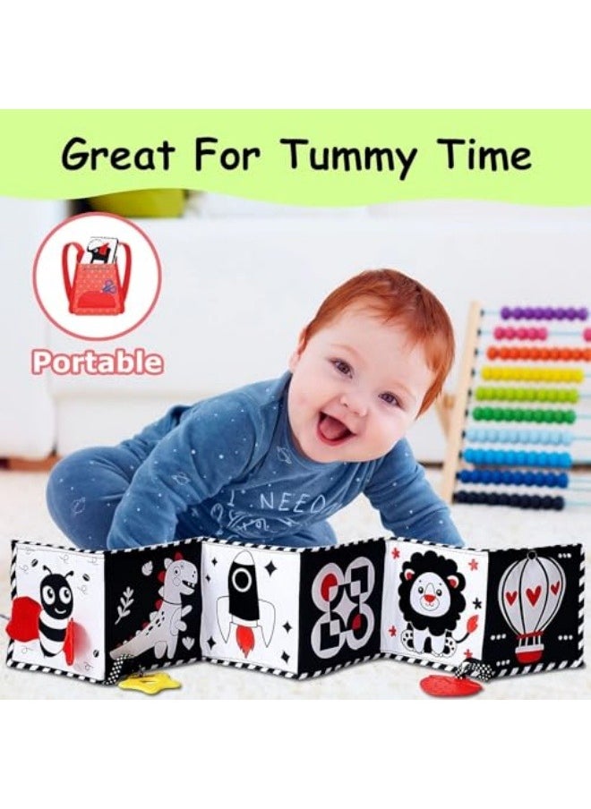 High Contrast Baby Toys For Newborn： Black And White Baby Toys Book 0-3 Months - Tummy Time Mirror For Infant 6 7 8 9 10 11 12 Months Developmental Toys Montessori Sensory Toys Baby Girls Boys Gift