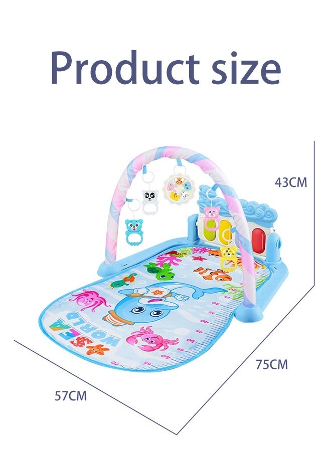 Baby pedal piano play blanket, newborn crawling mat, children's play mat, fun piano blanket, equipped with music and lighting, suitable for infants aged 1 to 12 months