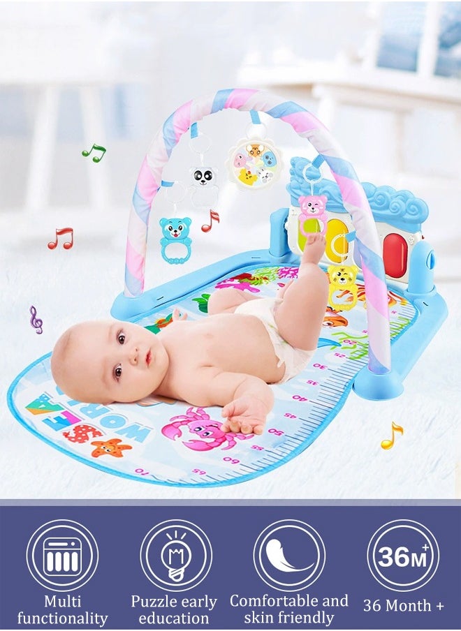 Baby pedal piano play blanket, newborn crawling mat, children's play mat, fun piano blanket, equipped with music and lighting, suitable for infants aged 1 to 12 months