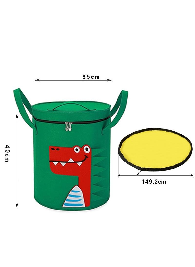 Felt Storage Bag Toy Game Mat 2-In-1 Drawstring Toy Storage Bag