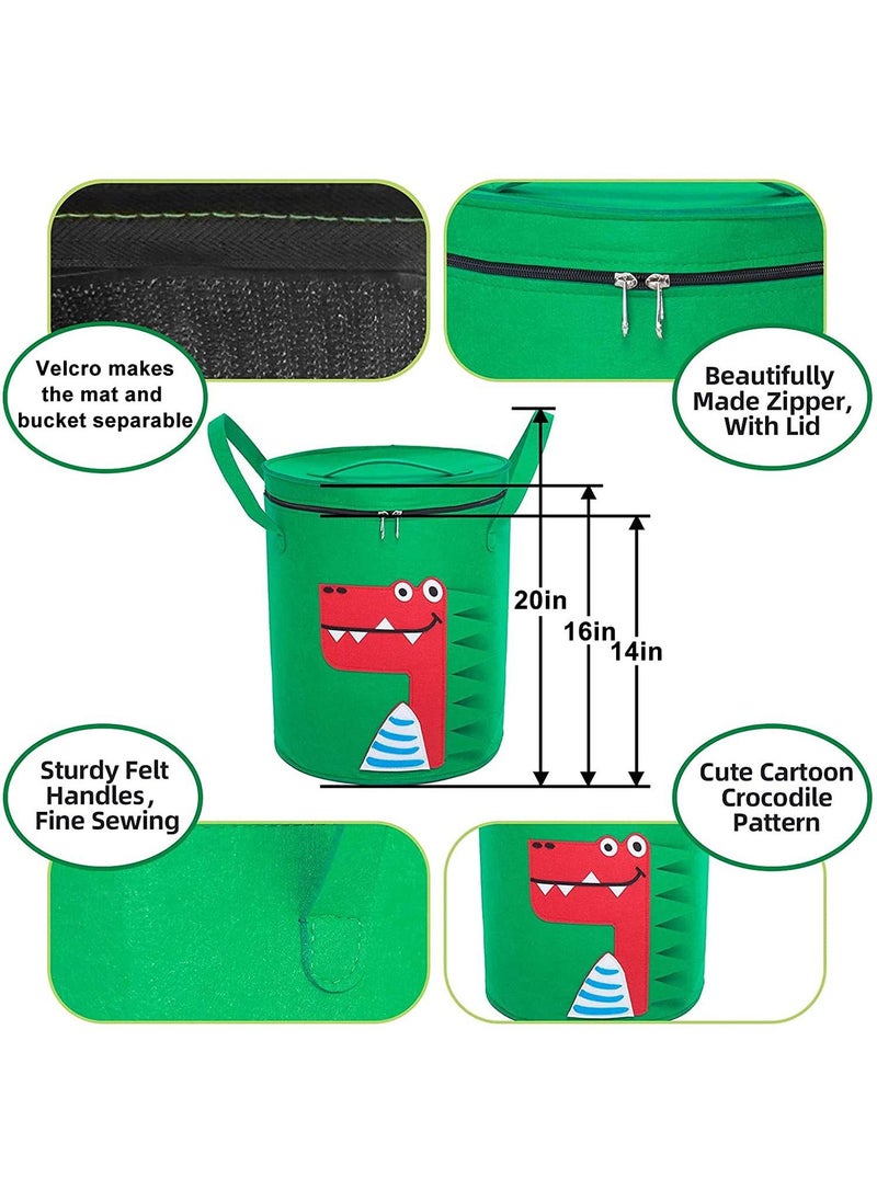 Felt Storage Bag Toy Game Mat 2-In-1 Drawstring Toy Storage Bag