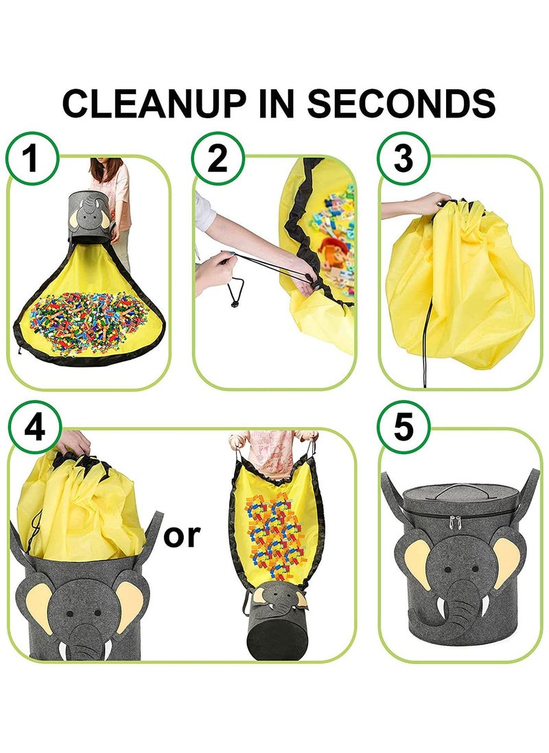 Felt Storage Bag Toy Game Mat 2-In-1 Drawstring Toy Storage Bag