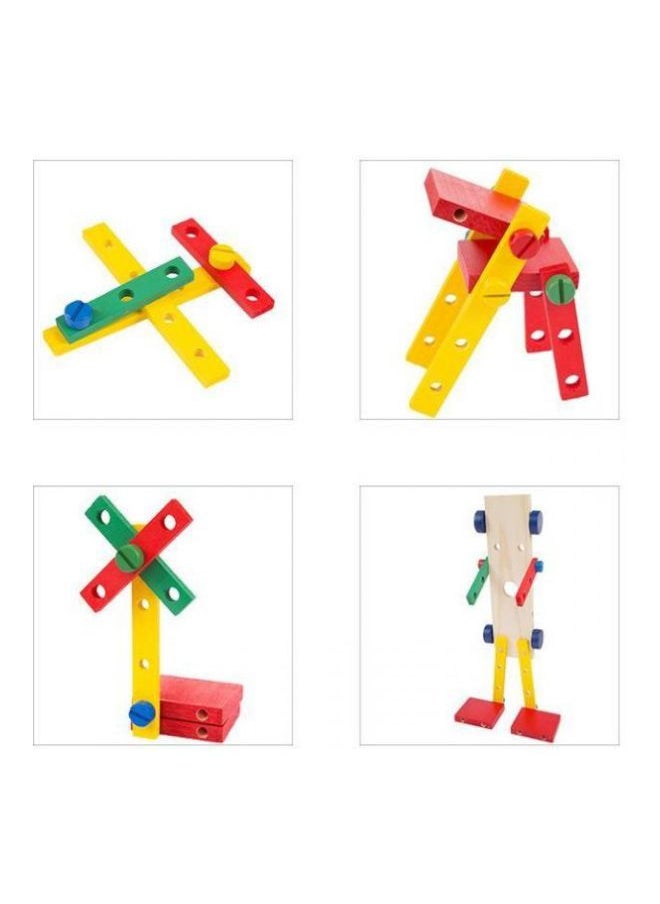 Colorful Wooden Building Blocks Car Set