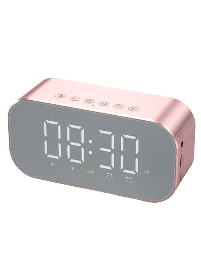 Mini Alarm Clock Bluetooth Wireless Speaker Rose Gold/Grey