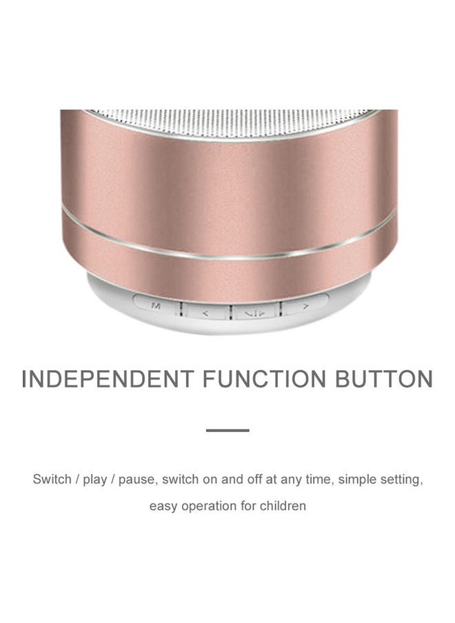 Rechargeable Portable AUX Mini BT Speaker Pluggable headset Music Audio Playing Time,TF Card Slot for Home, Travel Rose Gold